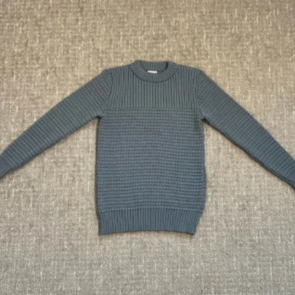 S.N.S. HERNING Knitwear Gray Crewneck Wool Knit Sweater Size Small